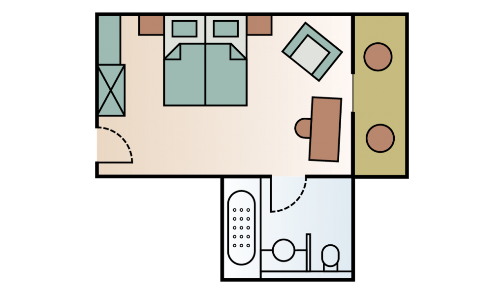 plan d'étage Dom_la_Foret_Chambre_Double_Superieur avec balcon